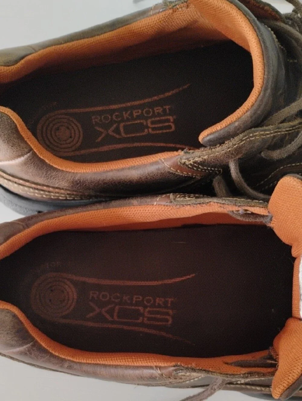 Rockport XCS Brown Leather Men’s Casual Slip-On Lace Shoes 12M